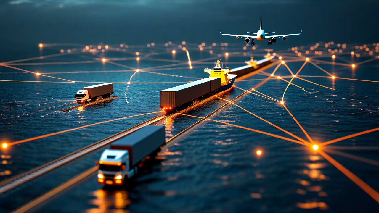 Multimodal logistics AI decision engine architecture for ocean air truck rail optimization